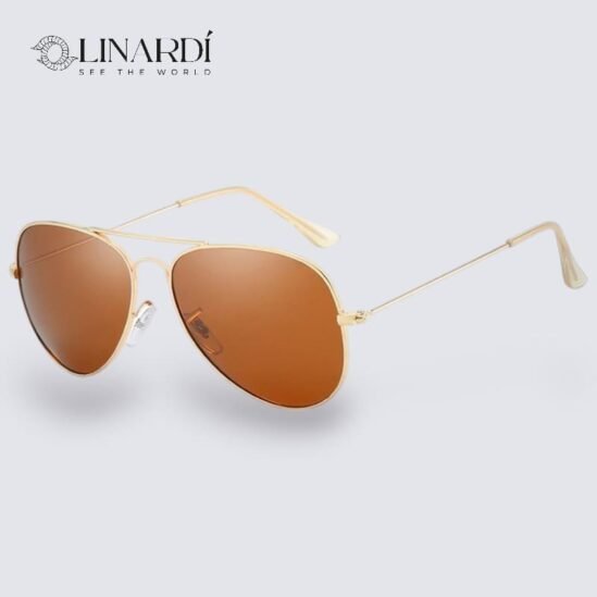 AviadorBrown Linardi Lentes de sol polarizados para hombre y mujer