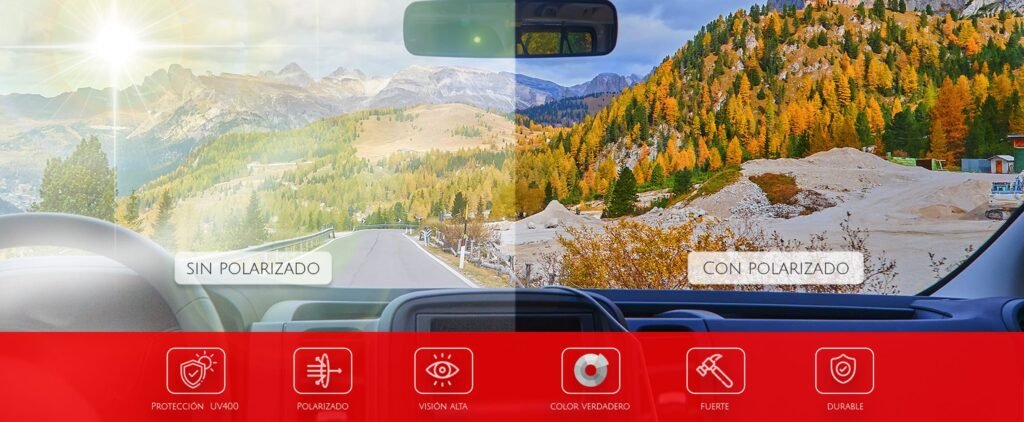 Filtro polarizado en la carretera